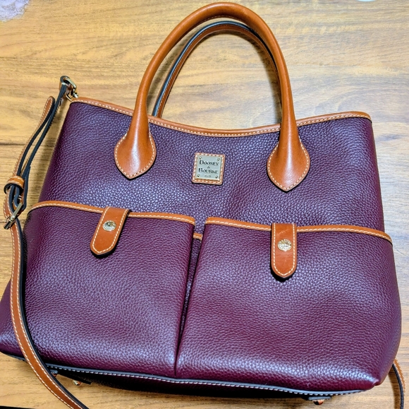 Dooney & Bourke Pebble Grain Leather Short Handle Tote - Bordeaux - Picture 1 of 11